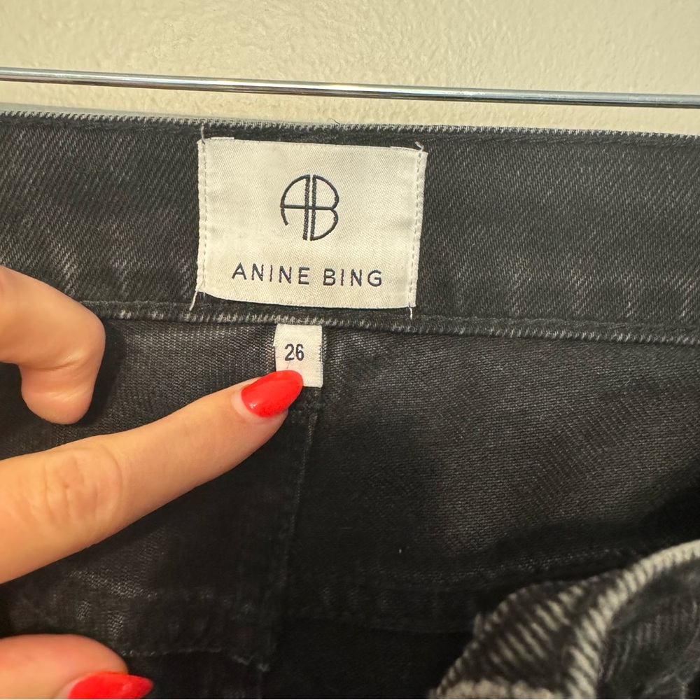 ANINE BING Sonya Straight Leg Jeans in Dark Charcoal sz26 - Picture 11 of 14